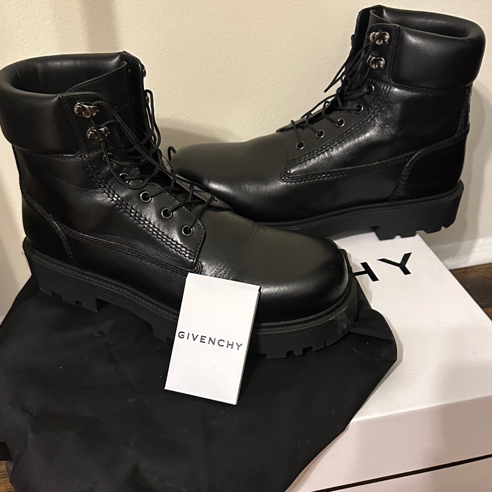 Givenchy Men's Black Leather Combat Boots